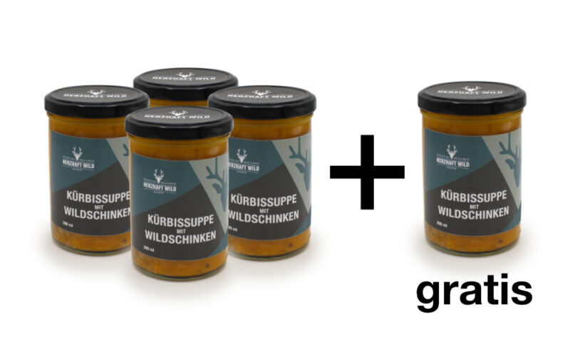 Wilde Kürbissuppe 4 +1Glas gratis