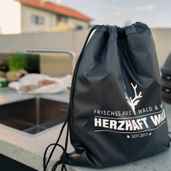 BeuteBeutel Herzhaft Wild mit Thermofunktion für gekühlten Transport von Wildfleisch und Grillzubehör, mit Logoaufdruck